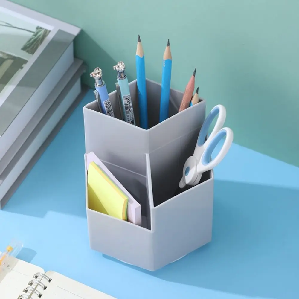 Large-capacity Pen Holder Student Stationery Storage Box 360-degree Rotation Creative Oblique Plastic Stationery Storage Box pen holder pen and brush holder desk organizer desk storage rack