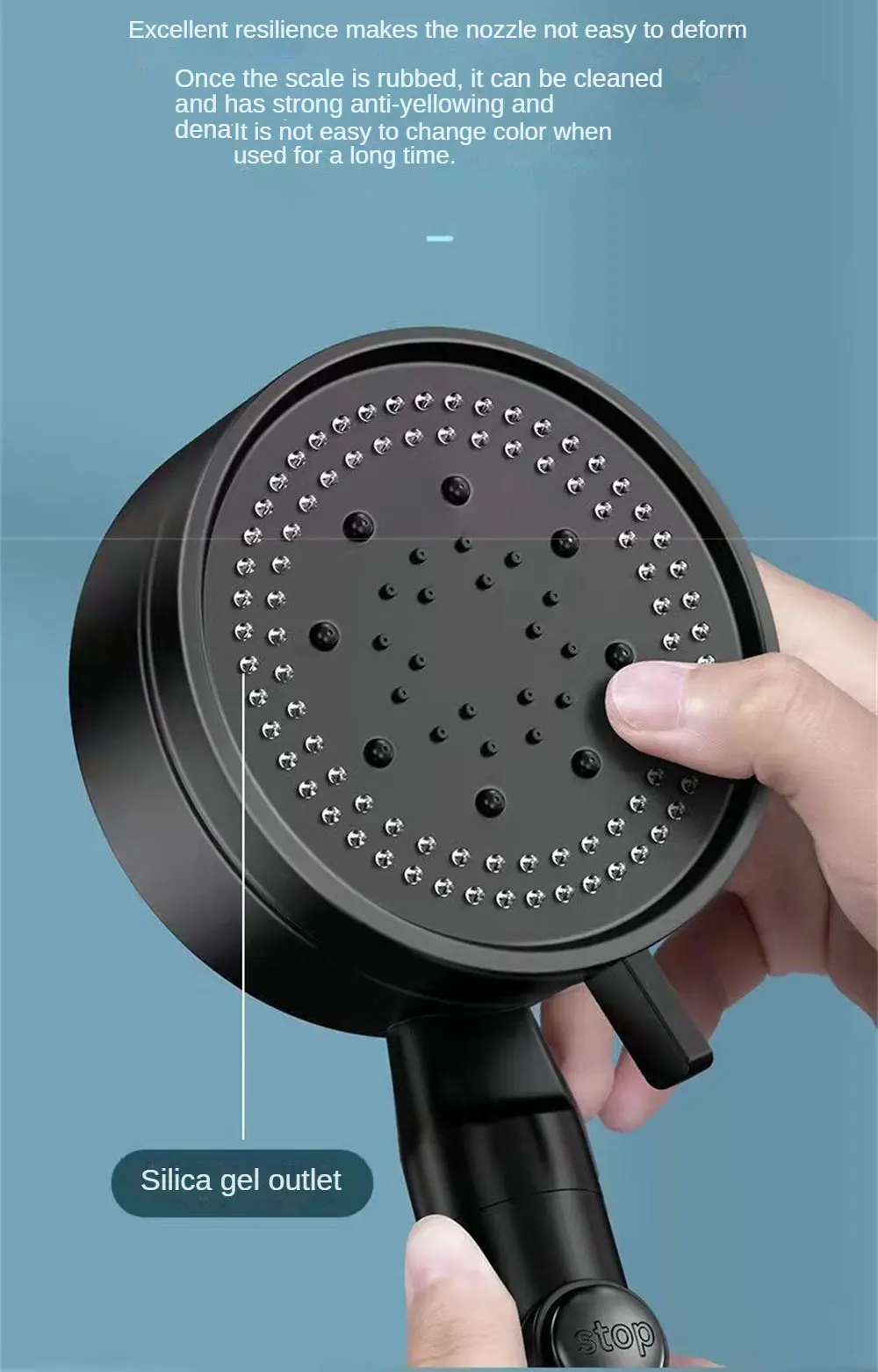 Description Picture 4 of itemShower Head Holder Brackets Black Suction Cup Wall Mount Adjustable Support For Bathroom Accessories Without Drill Stand Bath