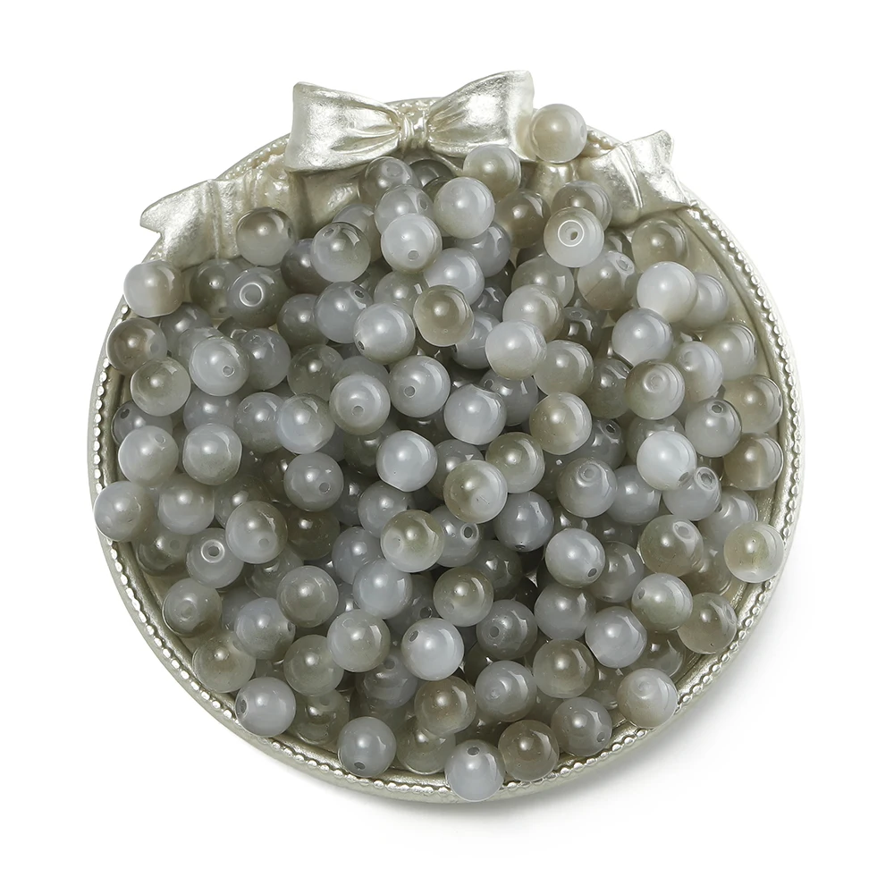 Colorful Round Glass Beads for DIY Jewelry Crafting - 50 Pieces