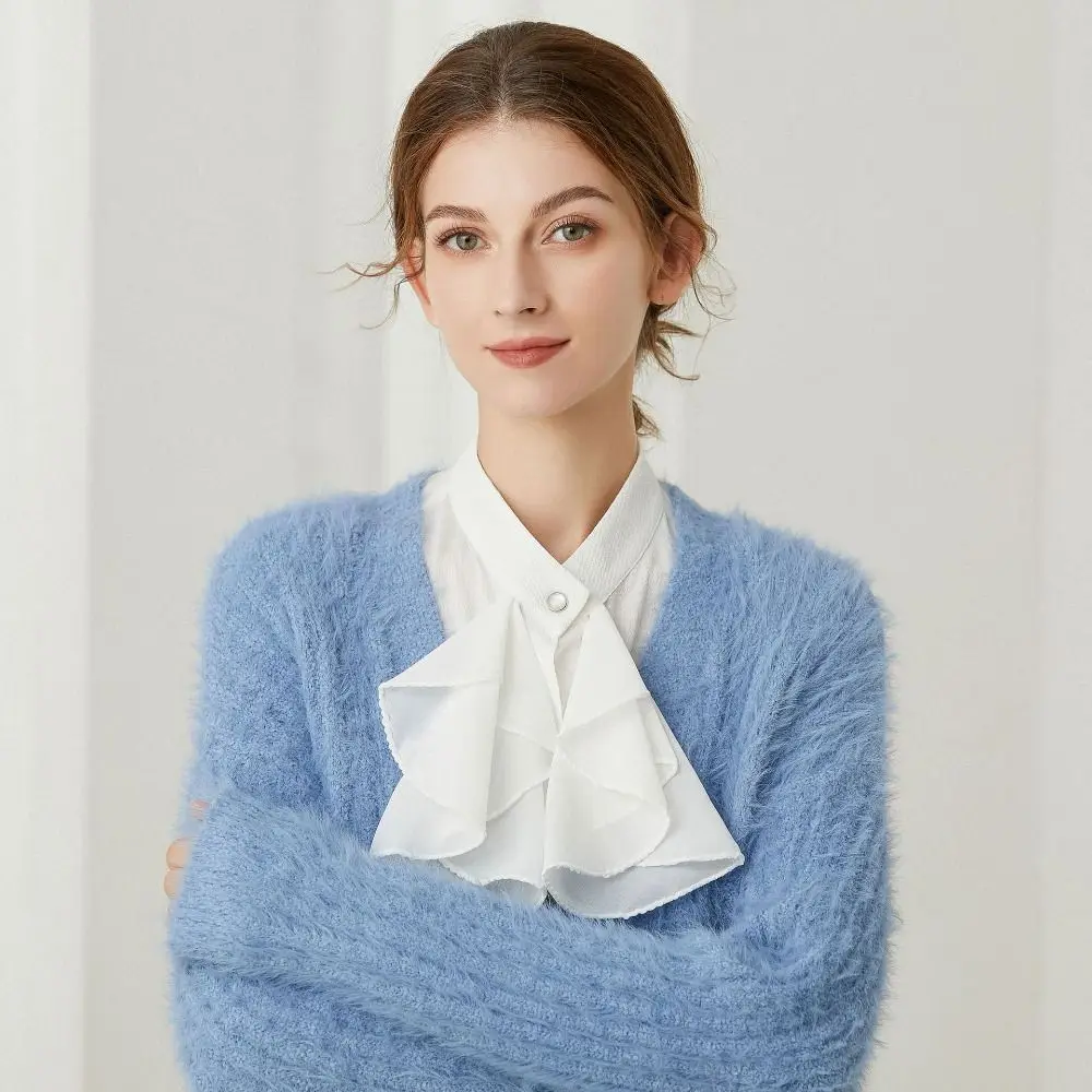 

Korean Fake Collar Blouse Fashion Cotton Bowknot Lapel Blouse Top Clothes Accessories Detachable Shirt Collar False