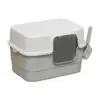 Hooded Cat Litter Box with Lid Low Entry for Indoor Cats Large Cat Potty 2