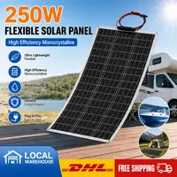 Panneau solaire flexible en PET pour extérieur, chargeur de batterie à cellules solaires monocristallines, pour camping, bateau, camping-car, 250W 1