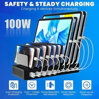 100W 5 USB + 5 Type-C Ports Multi Charger with Stand, Fast Charge Universal for iPhone Samsung iPad, Ideal for Home Office Use - Image 2