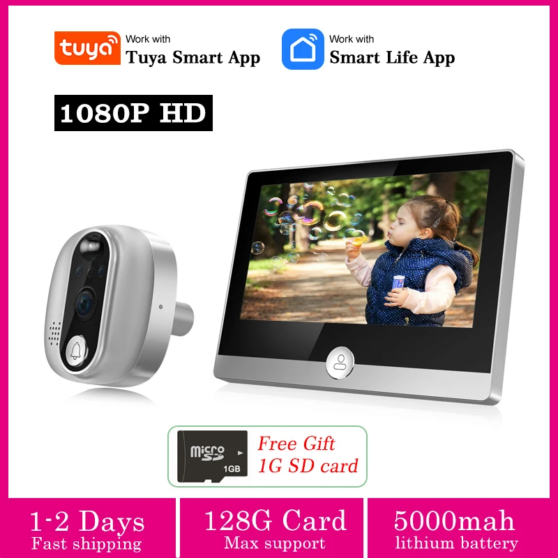 MIRILLA DIGITAL WIFI FULL HD 1080P SMART DOOR C/MONITOR DP2C