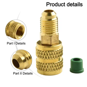 1pcs Adapter Female Female  5/16" SAE Male 1/4" SAEBrass Easy To Install For Air Conditioning Systems Valve drive
