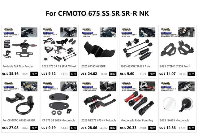 CFMOTO 675SR / 675SS Motorcycle Front Fairing Winglet Spoiler – 5mm Acrylic Lip Guide For 2024-2025 Models