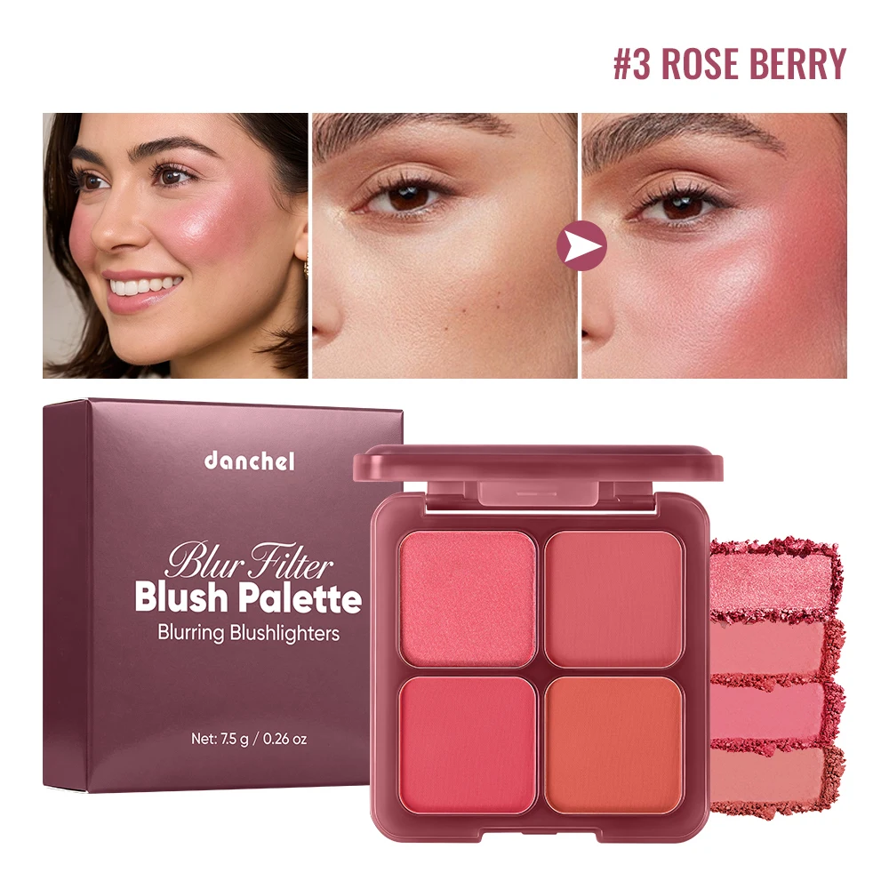 Radiant Glow Blush Palette - Matte & Shimmer Finishes with Rich Pigment and Long-Lasting Wear