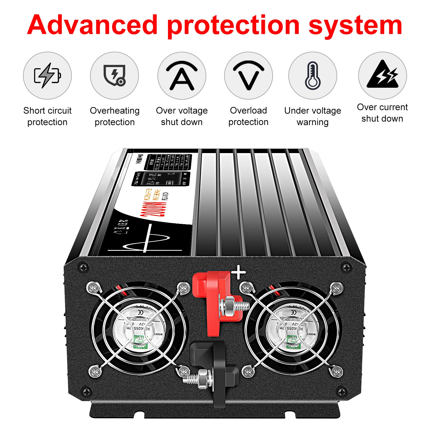  20000W Pure Sine Wave Power Inverter 12V/24V/48V/60V DC to 110V/ 220V AC Car Plug Adapter Outlet Converter Multi-Protection and LED Display  Power Inverter (Color : 220V-24V) : Automotive