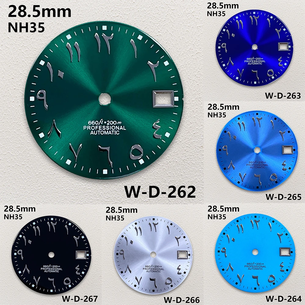 

28.5mm S Logo Arabic Diver's Dial Suitable For NH35/NH36/4R/7S Automatic Movement Watch Modification Accessories