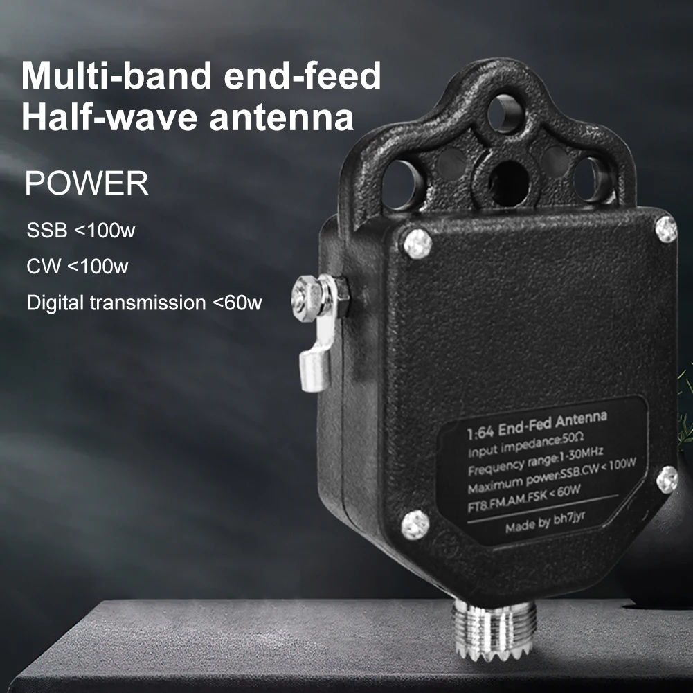 1:64 Balun End Fed Antenna 4-Band 8-Band Half-Wave Radio Antenna 1MHz To 30MHz 100W Outdoor Power High-Quality Power Tool Parts