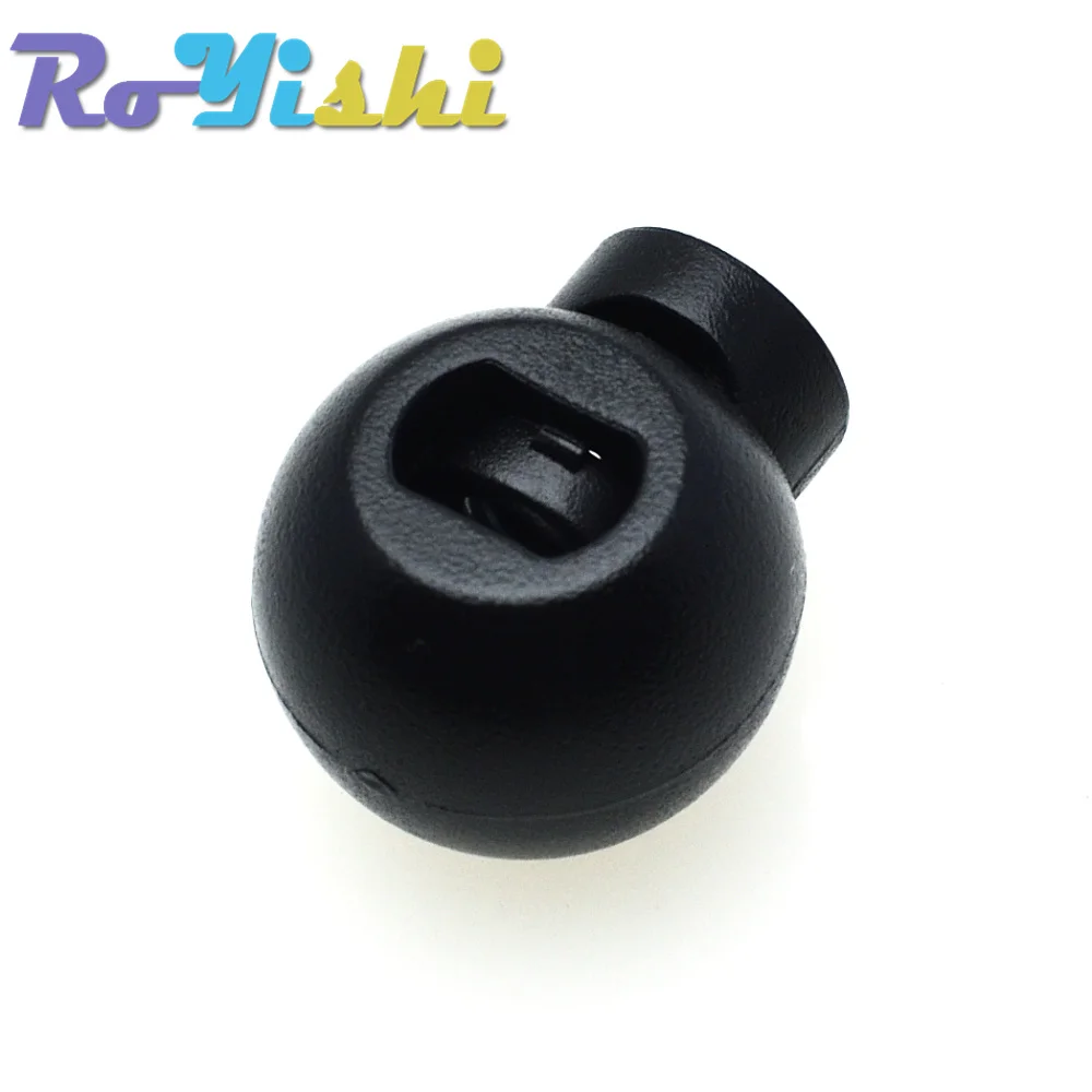 Detachable Stopper Cord Lock Stopper Cord Stopper Cord Lock Cord End Lock 10 Pcs/Pack Cord Lock Round Ball Toggle Stopper Plastic Size:17mm*14.5mm*12mm Toggle Clip Black