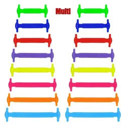Silicone Elastic No - Tie Shoelaces - Quick and Convenient Lacing Solution for Kids and Adults (16 - Piece Set) (Mix color)