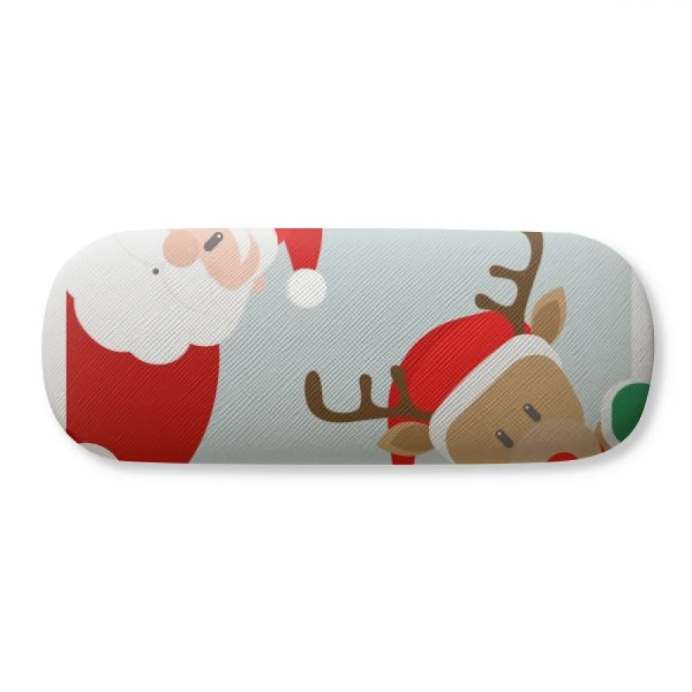 

mas Santa Claus Elk Peep Glasses Case Eyeglasses Hard Shell Storage Spectacle Box