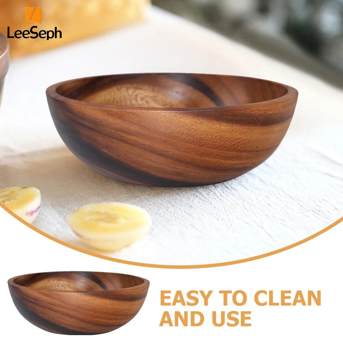 Wooden Salad Bowl with Claw Servers, Elegant Wood Design, Ideal Kitchen Essential for Healthy Meals, Great for Home or Gift Use