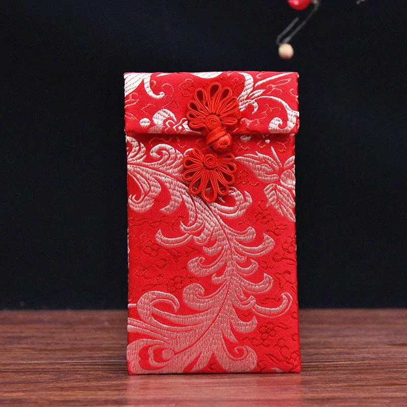 Chinese Style Brocade Red Envelope, Lucky Money Pocket, Cloth Red Pocket with Chinese Style, Used for Wedding, Gift Money
