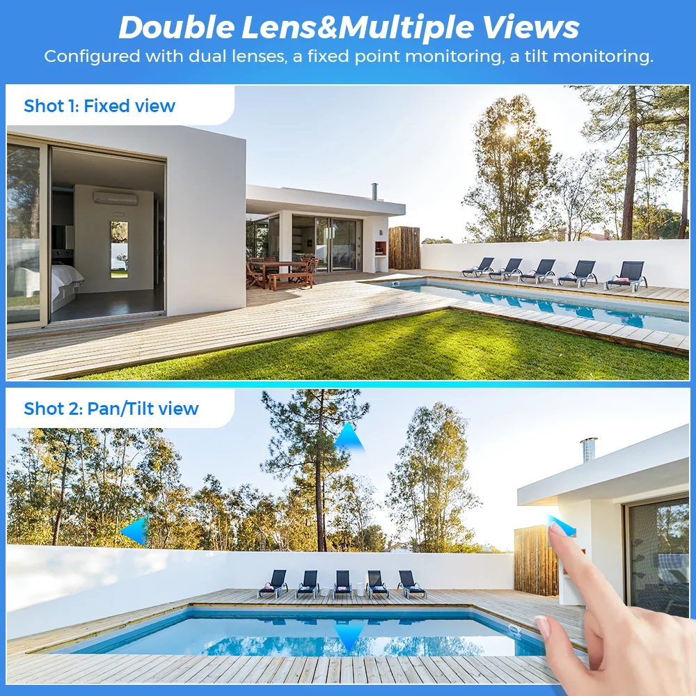 4K 8MP Wifi Camera PTZ Outdoor Dual Screen Human Detection 4MP CCTV Video Survei