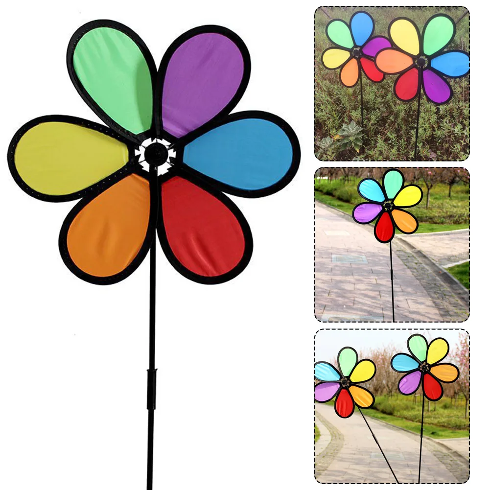 Colorful-Flower-Pinwheel-For-Home-Garden-Yard-Patio-Outdoor-Decoration-Kids-Toy-Spinner-Wind-Automatic-Rotation.jpeg Színes Virágcsillapító Otthoni Kerti Udvari Terasz Kültéri Dekoráció Gyerekek Játék Fonó Szél Automatikus Forgó Szélmalom - Image 5