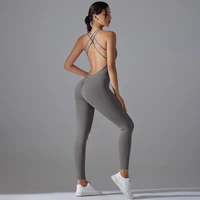 Sexy Backless Bodycon Scrunch Jumpsuit Raises Butt Women Dance Fitness Overalls Push Up Sleeveless Yoga Sport Jump Suit - Image 5