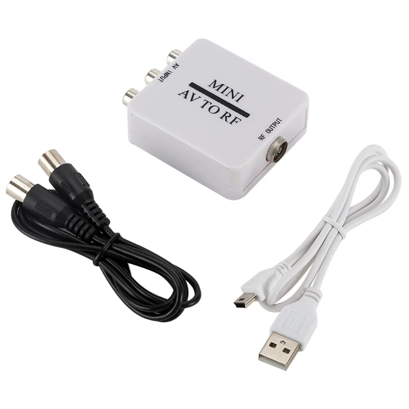 Mini RCA AV to RF Video Adapter Converter 67.25/61.25MHz