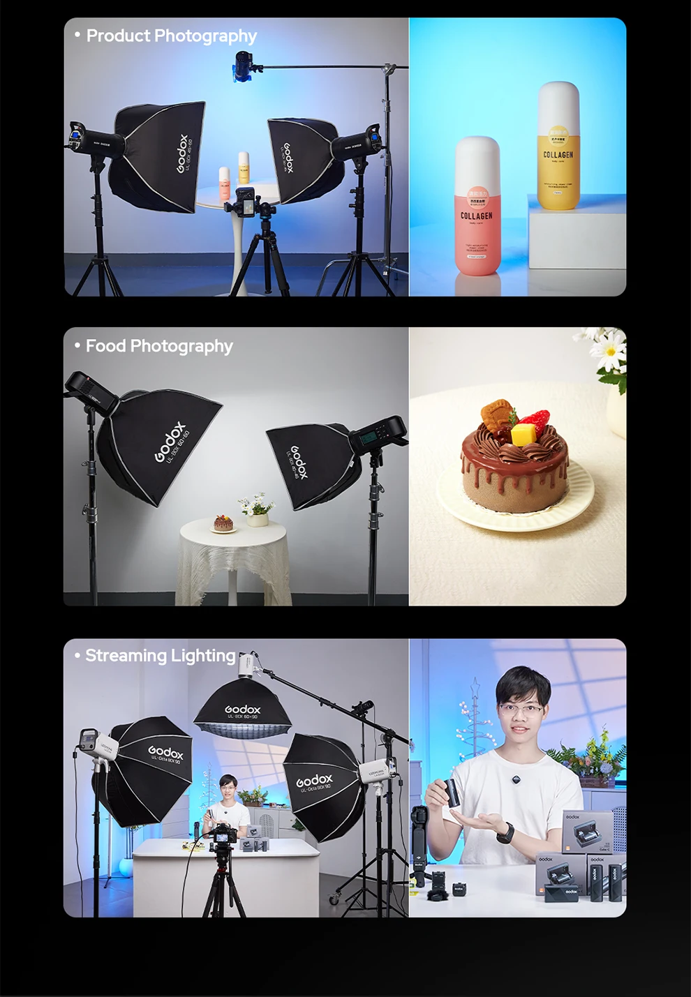 UL-Octa BOX /UL-BOX Quick Release Umbrella Softbox for product photography, fash