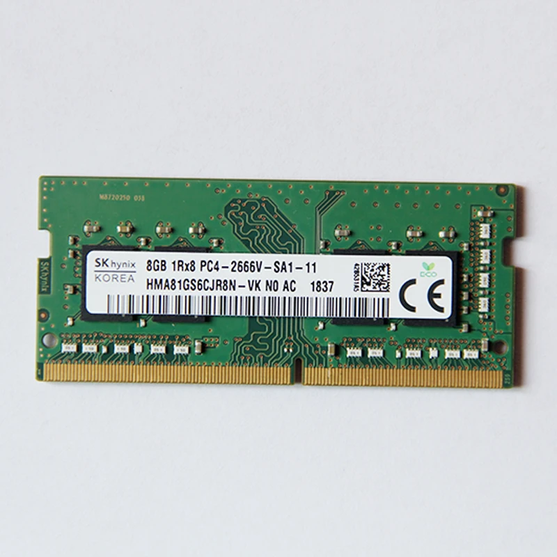 SK Hynix 8GB DDR4 2666 Laptop SODIMM RAM 1Rx8 PC4-21300 HMA81GS6CJR8N-VK  260pin