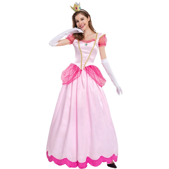 Disfraz de maléfica para mujer, disfraz de princesa Peach para Halloween,  vestido de fiesta para madre, 2023 - AliExpress