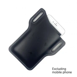 Leather Phone Holster and Waist Pouch for Men: Stylish Belt Bag for Travel, Running, and Daily Use (Black)
