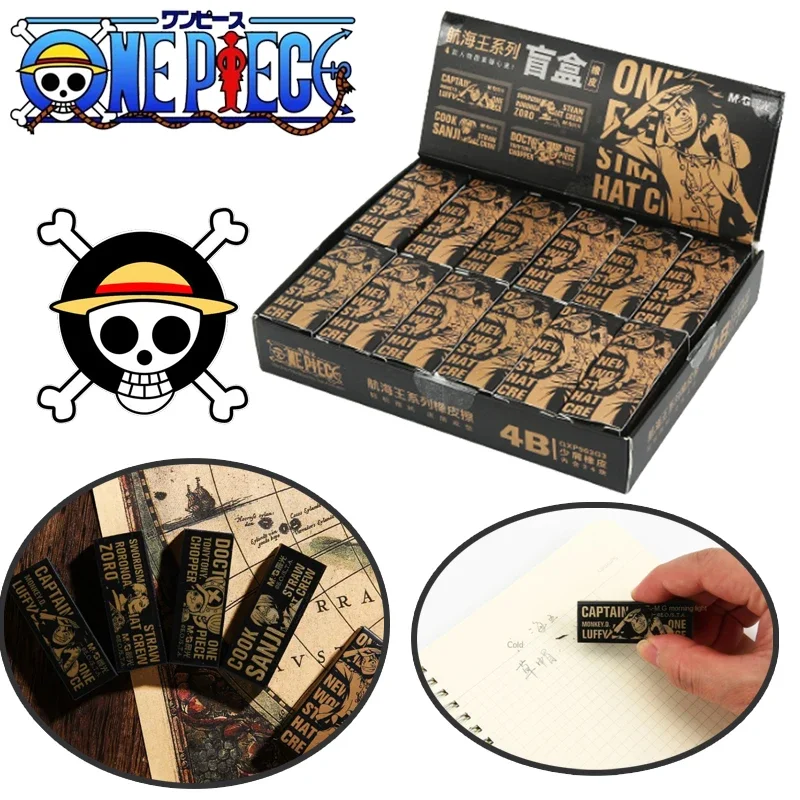 One Piece Rufy Ace Anime Eraser Cancelleria Blind Box Bambini Cartoon Pencil Eraser Disegno Strumenti Di Scrittura Forniture Scolastiche Regalo