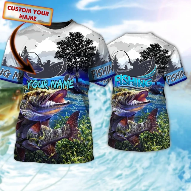 Shirt Print Walleye Fishing, Men Shirt 3d Love Fishing