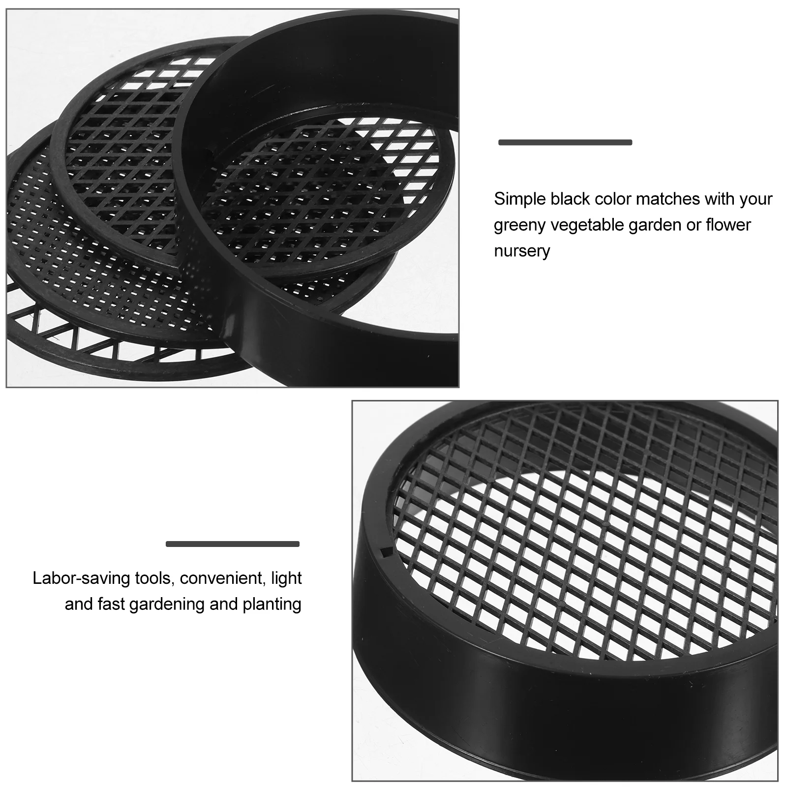Garden Soil Sieves Planting Soil Filters Gardening Sieves Sifting Pans Soil Sieve Garden Sieve Plastic Mesh Screen 2