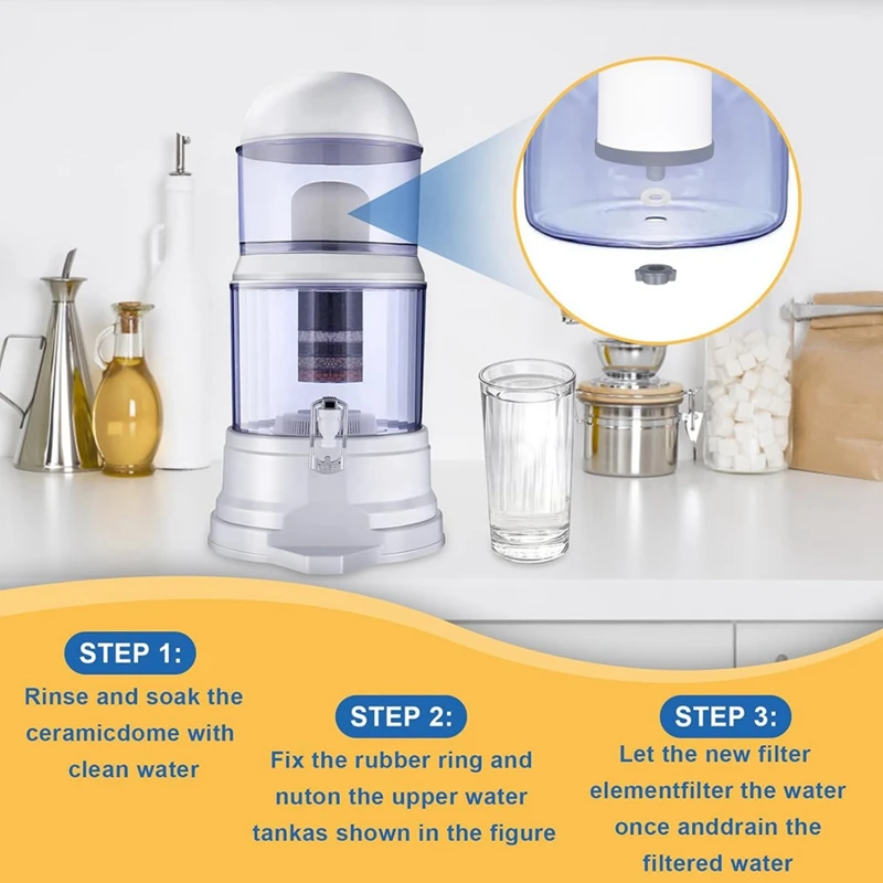 AB15-2Pc Replacement Ceramic Filter Magnetized Mineral Water Purifier Water Filter Ceramic Hemisphere Filters