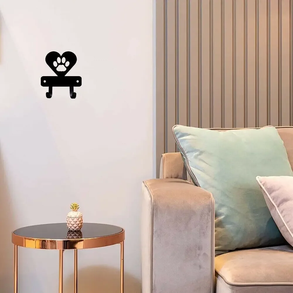 Key Hanger Miniature Cat Paw in Heart Key Rack Holder Wall Mounted Hook Up Home Decor Crochet Bathroom Accessories Wall Hook 6
