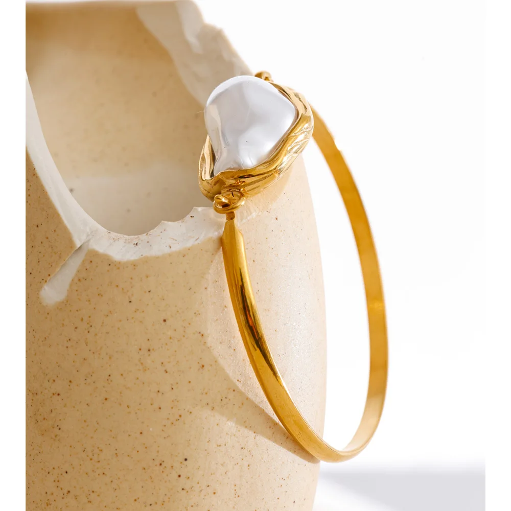 Yhpup 60mm Baroque Imitation Pearls Bracelet for Women