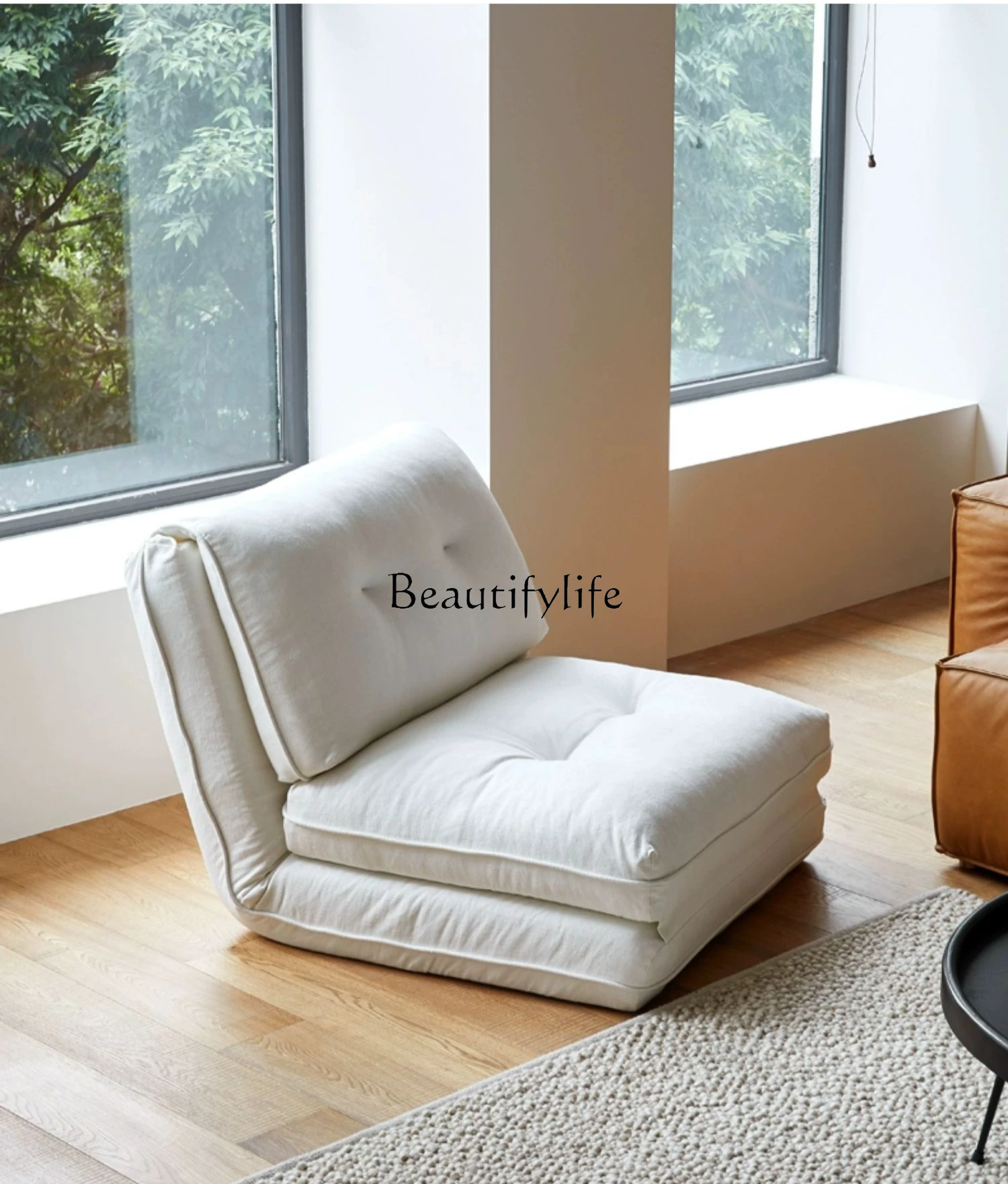 

Nordic Cream-Style Tofu Block Floor-Standing Detachable Washable Folding Lazy Sofa Bed