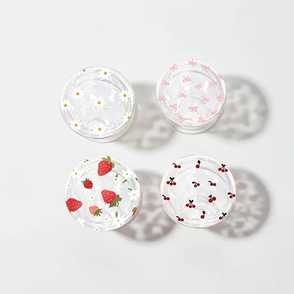 Charming Daisy Bowknot & Strawberry Cherry Transparent Phone Stand Griptok