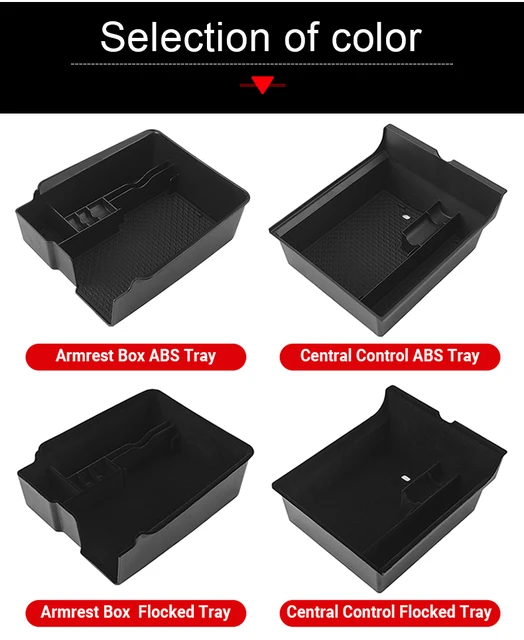 For Tesla Model Y Model 3 2021 2022 2023 Flocking/ABS Center Console  Organizer Tray Armrest Storage Box Interior Accessories - AliExpress