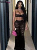 Weird Puss Sexy Mesh 2 Piece Set Women Hipster Midnight Summer Trend Mini Camisole+Skirts Stretch Nightclub Party Matching Suits 3