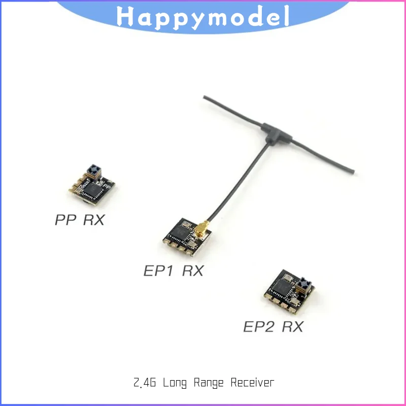 Récepteur ELRS 2.4GHz Happymodel EP2, plus compact, avec antenne céramique, parfait pour FPV.