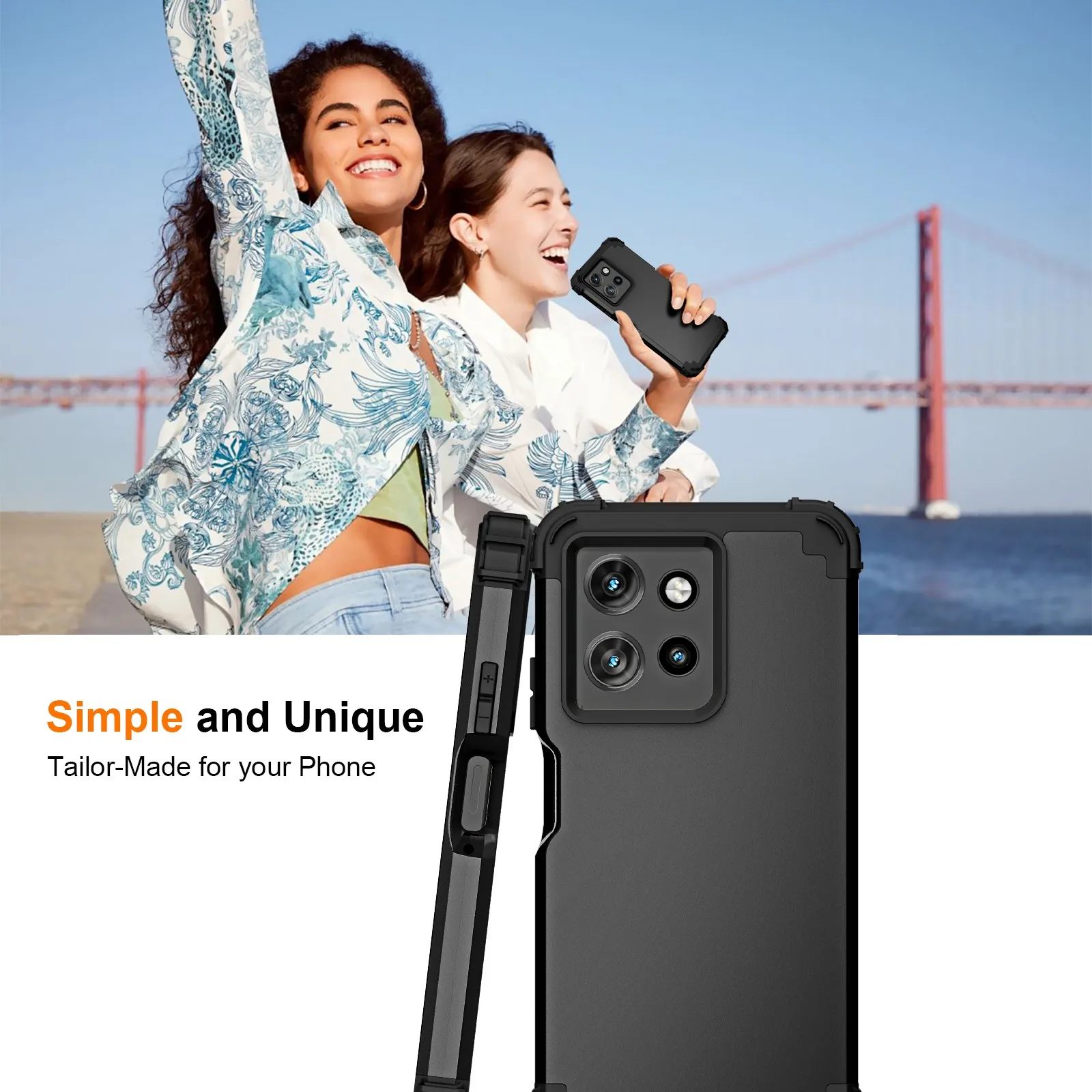 Triple Defense Shockproof Phone Case with Silicone Lining and Hard Plastic Frame