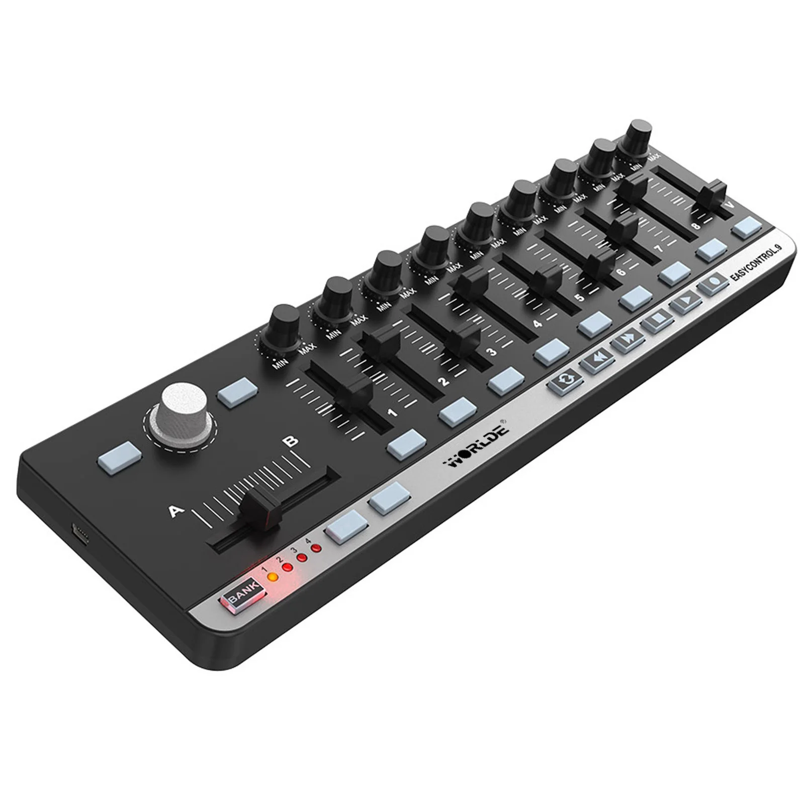 MIDI Control Keyboard Worlde EasyControl.9 Portable Mini USB 9 Slim-Line Electronic Musical Instrument