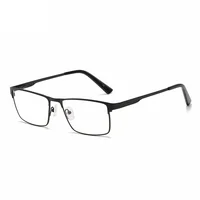 Lunettes de myopie à grande monture carrée en métal pour hommes, jambe de printemps, pour personnes âgées, vue de près, blocage de la lumière bleue, Protection des yeux 5
