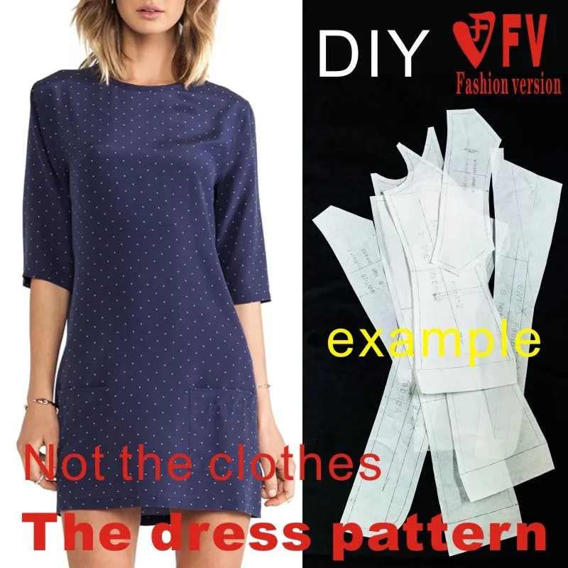 Dresses Sewing Pattern Template Cutting drawing Clothing DIY ((Not selling clothes)) BLQ-125