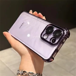 Electroplated Transparent Silicone Cover with Camera Protection and Shockproof Bumper for OPPO Reno13 F 5G (PURPLE)