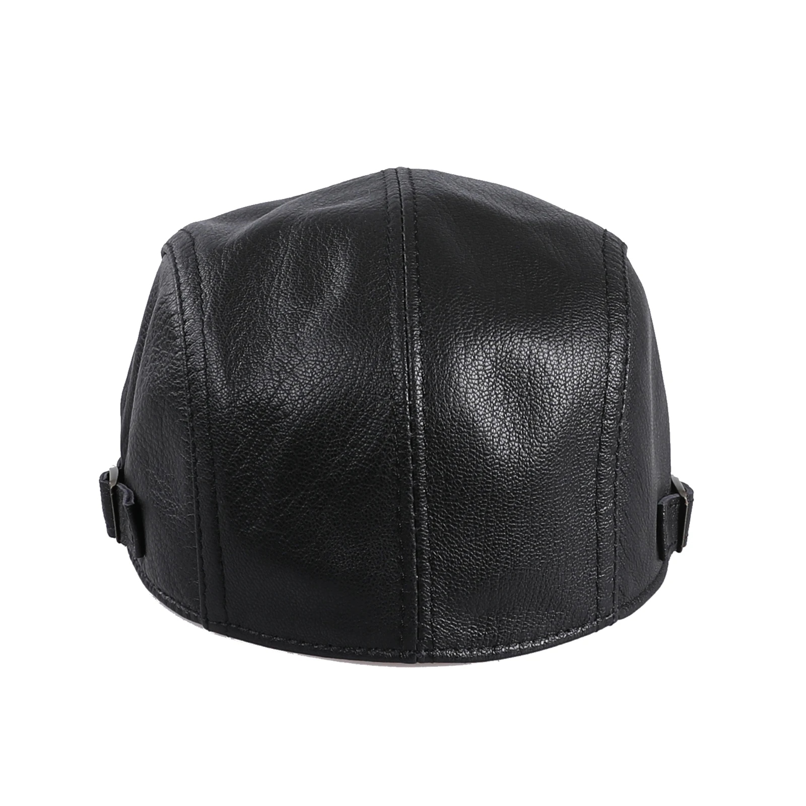 Mens Adjustable Lambskin Leather Ivy Cap Newsboy Hat Classic