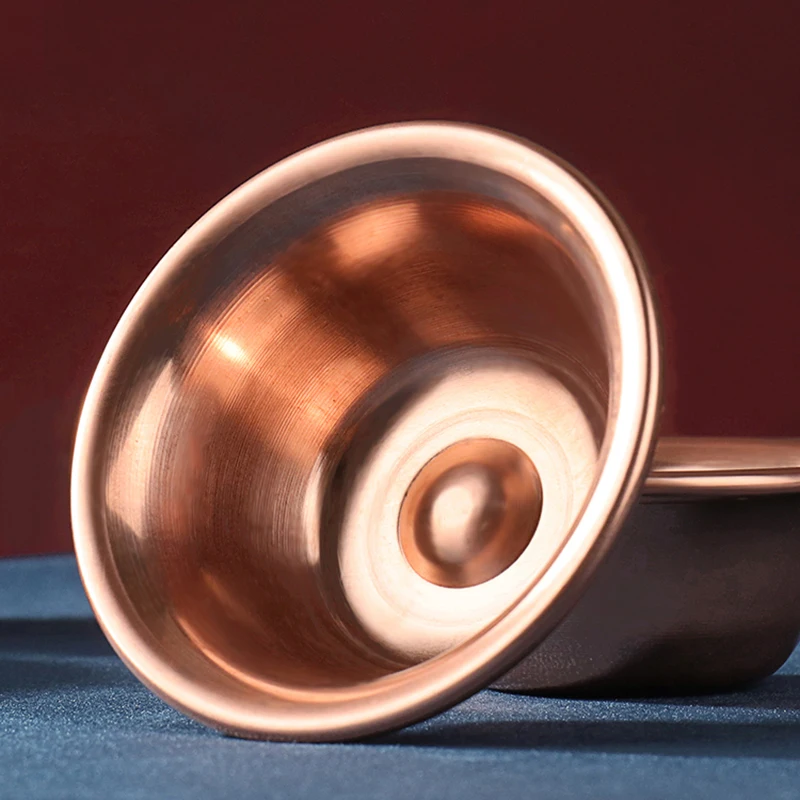 7*3cm Pure Copper Water Supply Bowl Handmade Holy Water Bowl For Buddha Buddhist Supplies Fine Polished Supply 1pc