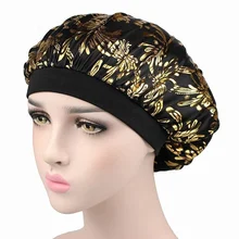 

2022 Newly Women's Wide-Brimmed Satin Nightcap Chemotherapy Hat Shower Cap Air Conditioning Cap Fashion Bonnets for Women