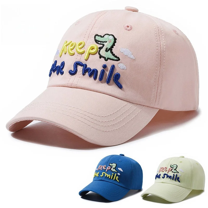 

Children's embroidered alphabet cartoon baseball cap outdoor sports summer sun protection new cloth cap Korean version duck cap