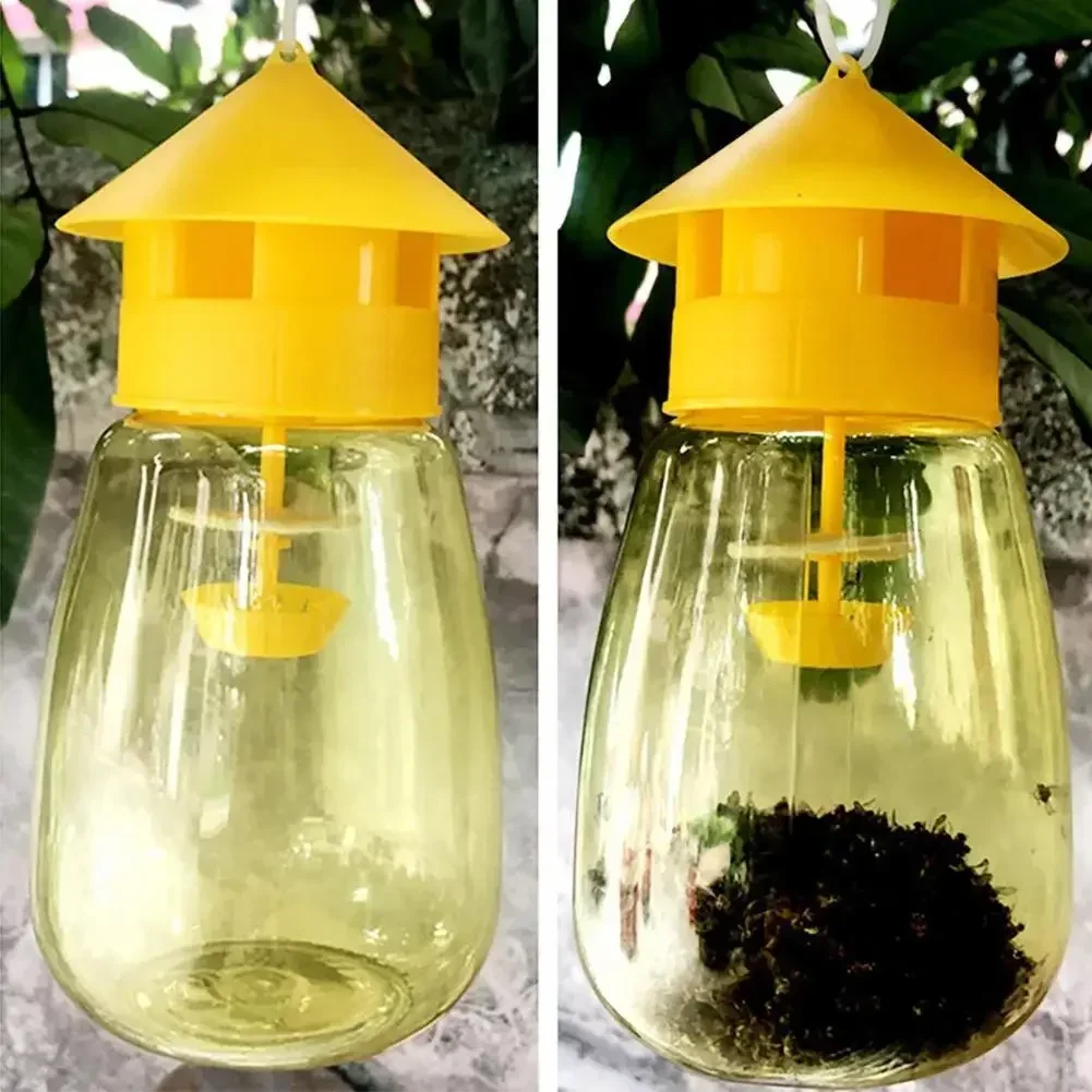 Fly Bait Fruit Fly Trap Killer Yellow Plastic Drosophila Trap Anti Fly Fruit Killer Catcher Orchard Insect Pest Control Tool