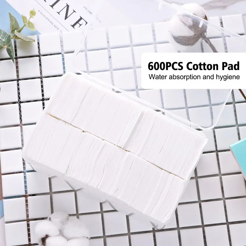 600pcs 메이크업 리무버 코튼 패드 펄 텍스처 페이셜 클렌징 와이프 토너 에센스용 절수 스킨 케어 패드
