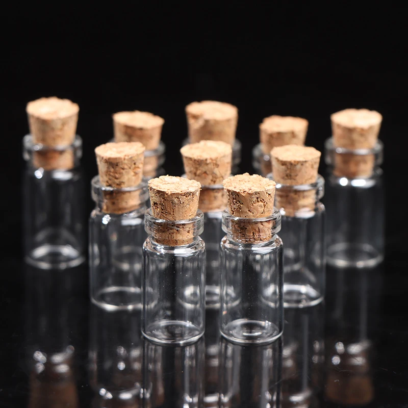 Glass Bottles Miniature Potion Bottle Mini Cork Glass Vials Wedding DIY Mini Drift Bottle Wishing Perfume 10 Pcs glass bottles mini glass bottles